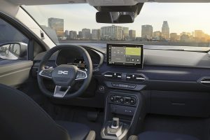 Tableau de bord Dacia Logan 2026 avec écran central 10 pouces et instrumentation numérique 7 pouces
