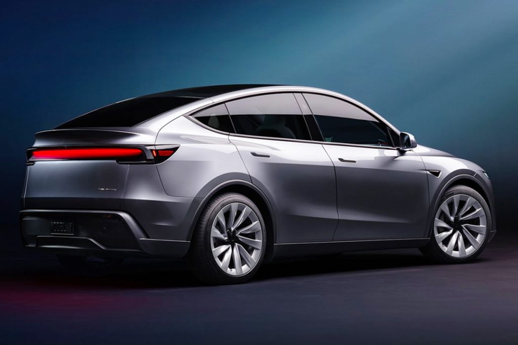 Tesla Model Y Maroc arrière hayon arrondi feux discrets