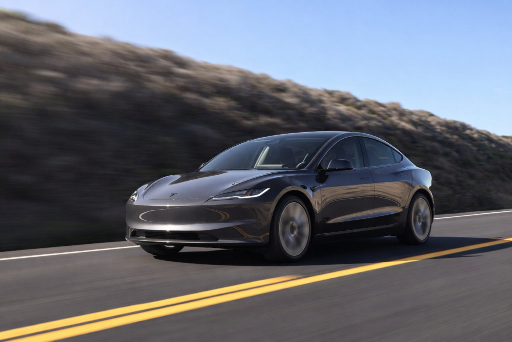 Tesla Model 3 électrique une berline de 4,69 m affichant jusqu’à 513 km d’autonomie WLTP